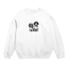 動物夫婦イラスト屋さんの帽子を被った犬夫婦 Crew Neck Sweatshirt