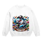 DJシャークのDJシャーク(thank you) Crew Neck Sweatshirt