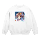 Happy Hub"（ハッピー・ハブ）の猫ギャル振り袖 Crew Neck Sweatshirt