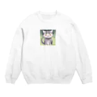 じゅんじゅんの怖かわ猫 Crew Neck Sweatshirt