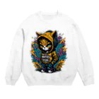 めんぼうさんやのちびネコ Crew Neck Sweatshirt