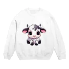 Vasetti_pressの可愛い牛 Crew Neck Sweatshirt