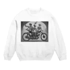 Skull sectionのドクロとバイク Crew Neck Sweatshirt