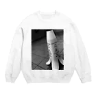 Kisisu_1836の便所滑り警告バナナ Crew Neck Sweatshirt