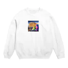 ニャーちゃんショップのパルテノン神殿のキャッツ Crew Neck Sweatshirt