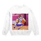 アニマルデザインのバスケットボールプレイヤーブル Crew Neck Sweatshirt