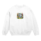 Nekonan Itemsの花園のプリンセスキャット Crew Neck Sweatshirt