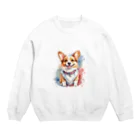 Lekeの水彩画のコーギー Crew Neck Sweatshirt