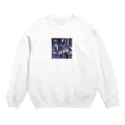 Chill_dreamのサイバーパンク風イラスト Crew Neck Sweatshirt