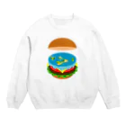 コチ(ボストンテリア)の地球平面バーガー説[v2.8k] Crew Neck Sweatshirt