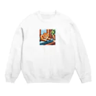 koba777のドット絵スナドリネコ Crew Neck Sweatshirt