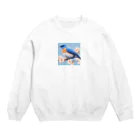 ❤︎cute❤︎のbeautiful blue bird Crew Neck Sweatshirt