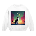 那須モバイル店のビジュアルな猫 Crew Neck Sweatshirt