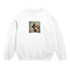 kimagireの跳ねネコ Crew Neck Sweatshirt