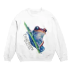 引田玲雄 / Reo Hikitaのカエルメイト(Frog-mates)より「ホシゾラアカガエル」 Crew Neck Sweatshirt