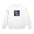 usinikuの宇宙に浮かぶ惑星 Crew Neck Sweatshirt