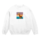 Zep11138のドット絵キリン Crew Neck Sweatshirt