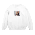 マロンの館の自分を見つめるニャンコ！ Crew Neck Sweatshirt