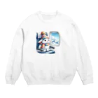 Shiba_IncのSitting rabbit（座るウサギ） Crew Neck Sweatshirt