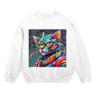 629_CAT_ARTのカラフルメカキャット Crew Neck Sweatshirt