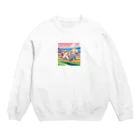 自然の非日常の走るフェレット Crew Neck Sweatshirt