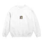 _moja_のフクロウ守神 Crew Neck Sweatshirt