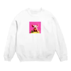 あめだまショップのかわいいぶたのイラストグッツ Crew Neck Sweatshirt