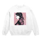 asm193のキレイな女性のシルエット Crew Neck Sweatshirt