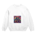 マヌル猫 Manul catのサイケなマヌル家族 Crew Neck Sweatshirt