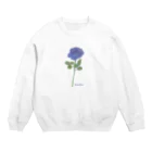 水色プリントの夢叶う青い薔薇 Crew Neck Sweatshirt