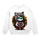 めんぼうさんやのちびネコ Crew Neck Sweatshirt