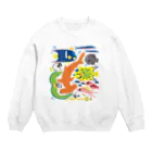 みなとまち層のキング&クイーンエンゼルフィッシュ Crew Neck Sweatshirt