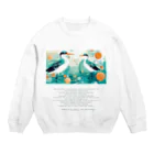 鳥救うSUZURIの『しぶきをまとうみずどり』【寄付付き商品】 Crew Neck Sweatshirt