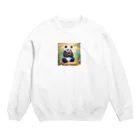 動物大好き＠たつまるの背骨矯正中パンダ Crew Neck Sweatshirt