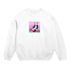 yacco-のお店のある日のぱんだ Crew Neck Sweatshirt