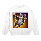 ニャーちゃんショップのジャンピングスローだニャ Crew Neck Sweatshirt