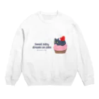 まりぃ。/めーめー@ﾃﾞｻﾞﾌｪｽ58M-37ありがとうございましたのイチゴのモンブニャン Crew Neck Sweatshirt