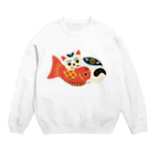 gangの鯛くわえ猫 Crew Neck Sweatshirt