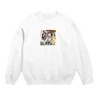 cao48485のゲームの夜に輝く笑顔 Crew Neck Sweatshirt