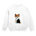 ヤマネコのキリッとした柴犬は Crew Neck Sweatshirt