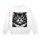 iyashi₋creatersのイケてる猫 Crew Neck Sweatshirt