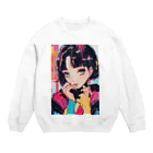 80s pop anime artのキュートな9 0 sアニメスタイル Crew Neck Sweatshirt