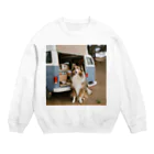 camper's dogのVanlifeするシェットランドシープドッグ　イラスト Crew Neck Sweatshirt