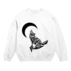 chicodeza by suzuriの月と狼の遠吠え Crew Neck Sweatshirt