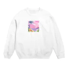 Sweet_moonLaboのHawaii　海とハイビスカス Crew Neck Sweatshirt