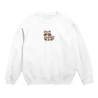 mitsu5872のほのぼのアライグマ家族物語 Crew Neck Sweatshirt