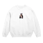 かわいい女の子とシュールな絵の五條　悟飯 Crew Neck Sweatshirt