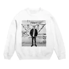 NET SHOP MEKのインドの自由の壁 モノクロver. Crew Neck Sweatshirt