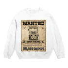 野良猫は星空の夢を見るのWANTED ハート泥棒（舌をだす猫） Crew Neck Sweatshirt