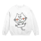 猫沢商店の猫のボン太グッズ（黒線） Crew Neck Sweatshirt